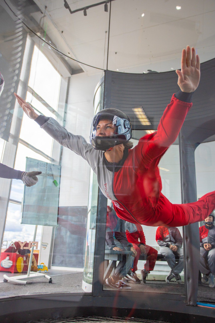 Полет в аэротрубе