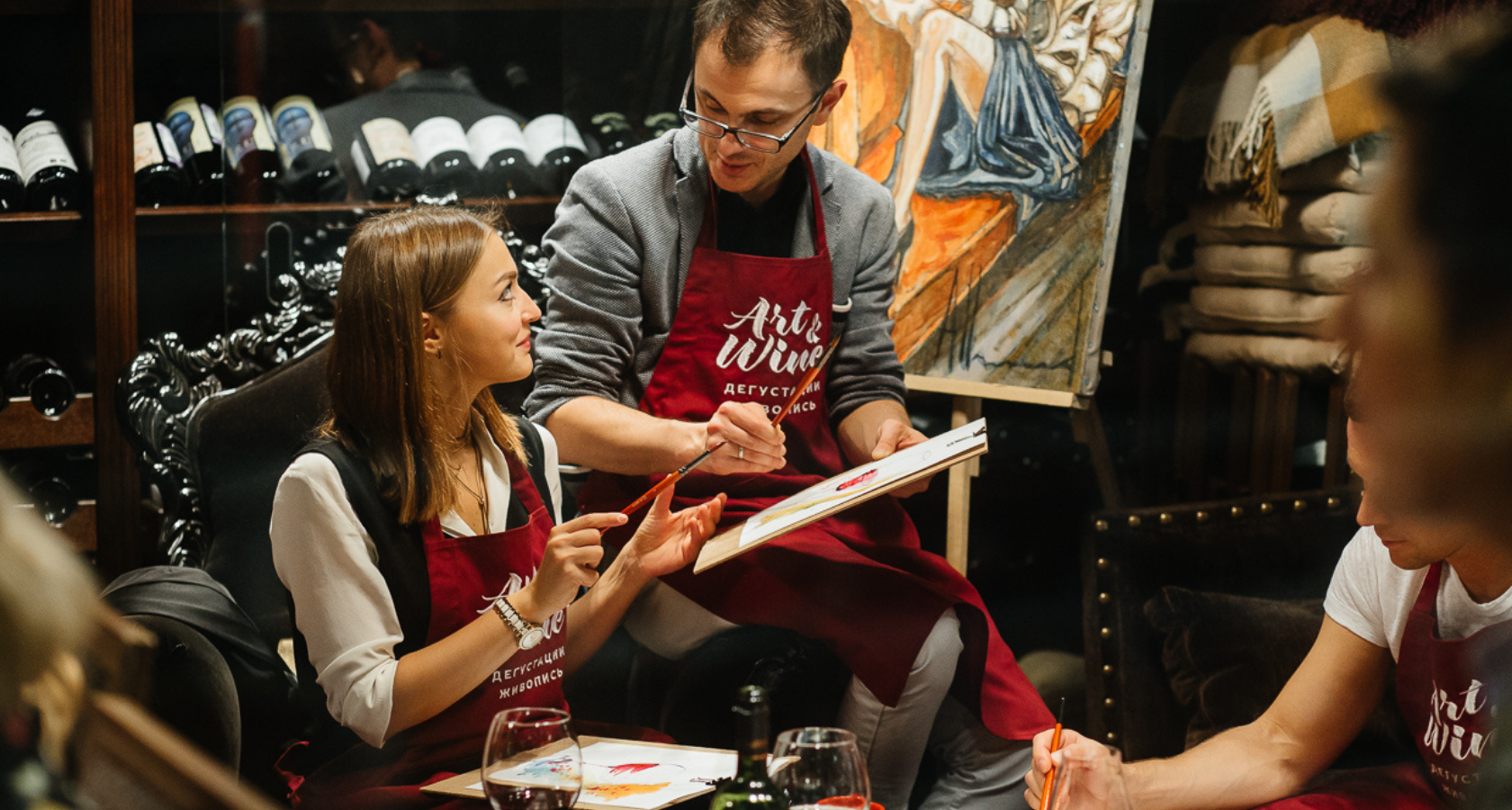 Арт-вечеринка: картина за бокалом вина