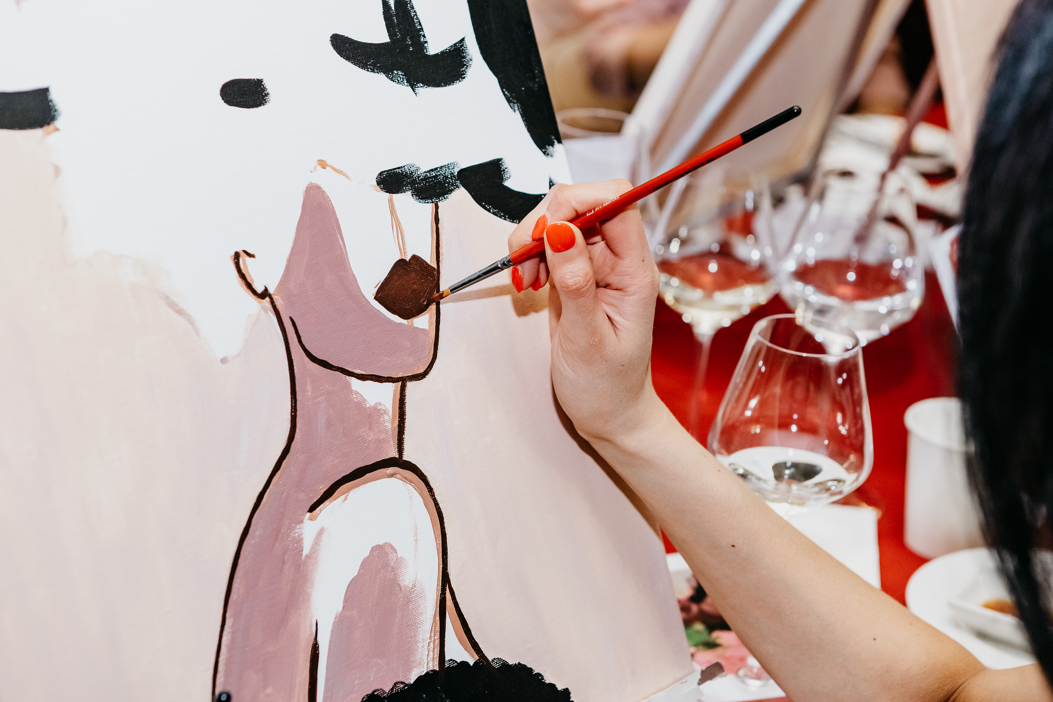 Арт-вечеринка: картина за бокалом вина