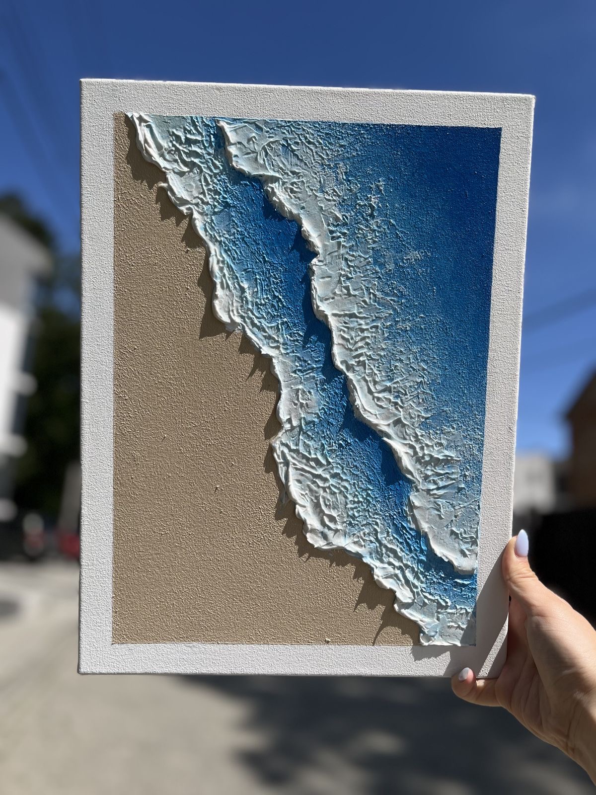 Объемная живопись текстурной пастой на холсте